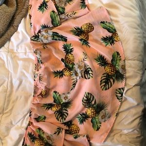 Pineapple print off the shoulder top